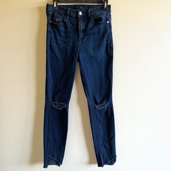 SP Black Label Skinny Jeans Ankle Distressed Womens Size‎ 28 Blue Dark Wash - Picture 1 of 7